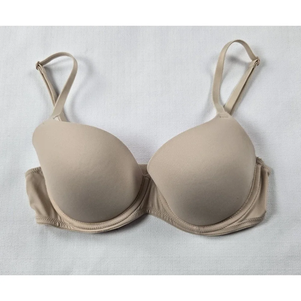 Victoria's Secret‎ PINK -Beige Underwire  Bra Wear Everywhere Lightly Lined 32C